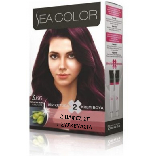 SeaColor Hair Color 3.66 AUBERGINE RED
