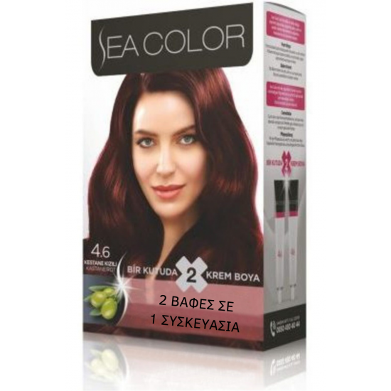SeaColor Hair Color 4.6 CHESNUT RED