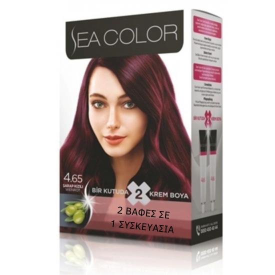 SeaColor Hair Color 4.65 WINE RED