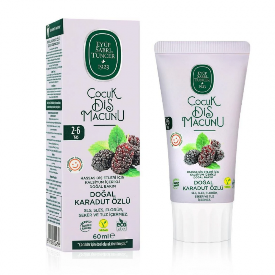 EYUP SABRI TUNCER Παιδική Οδοντόκρεμα με Βιολογικό Black Mulberry 2- 6 ηλικία 60 ml