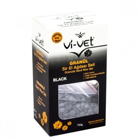 VI-VET Ζεστό Κερί Αποτρίχωσης Σε Κόκκους Μαυρό 750 GR